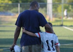 father walking with son