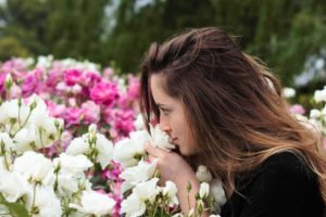 smelling roses