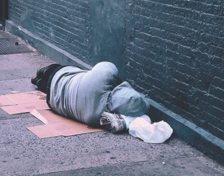 homeless man on street