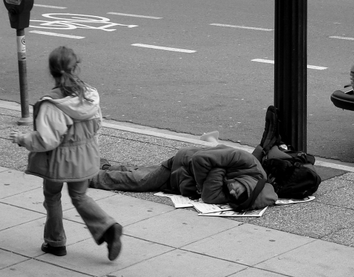 walking by homeless man